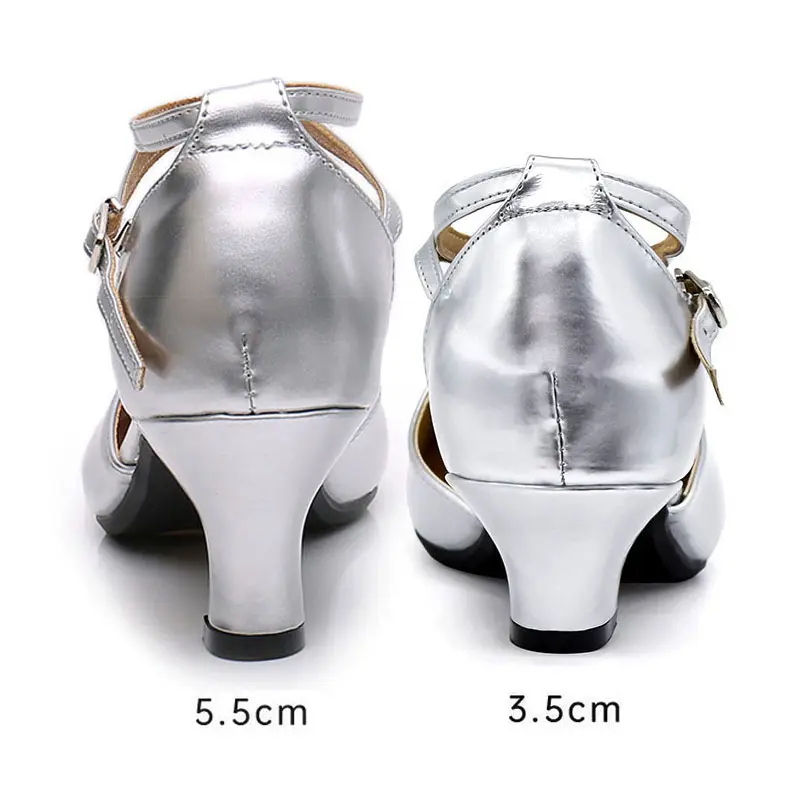Salsa Dance Shoes Woman Latin Dancing Shoes Red Wedding Women Closed Toe Female Tango Ballroom Heels Girls Shoe Zapatos Mujer