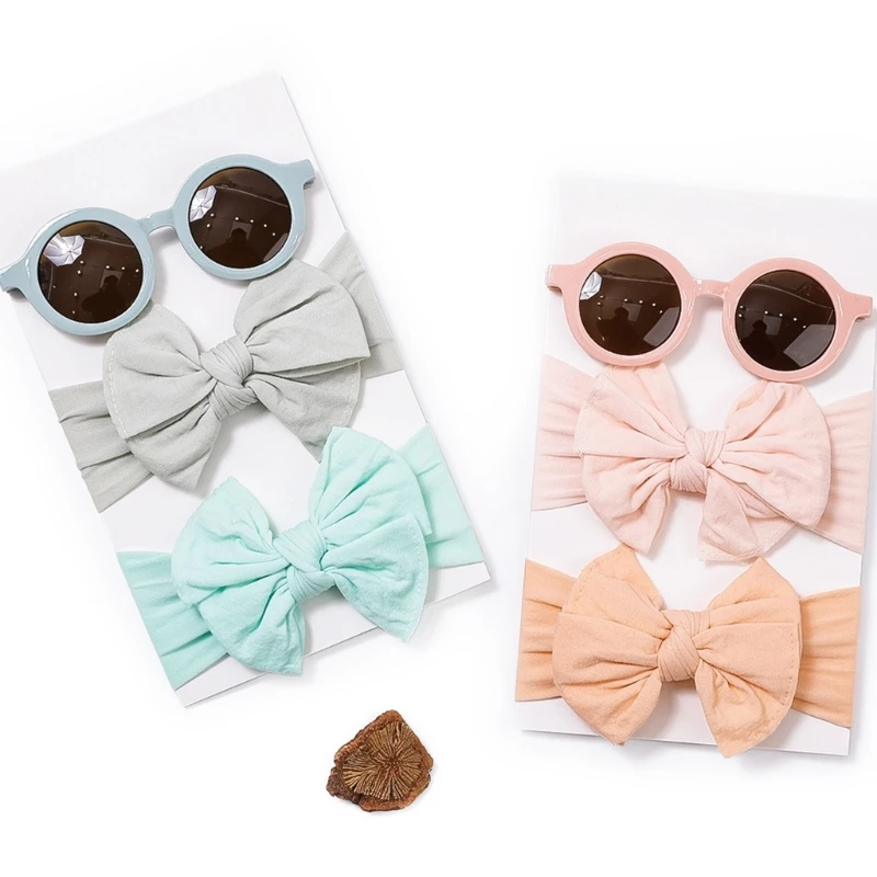 

Child Head Accessories Cute Eyewear Bowknot Hairband Set Baby Photography Props
