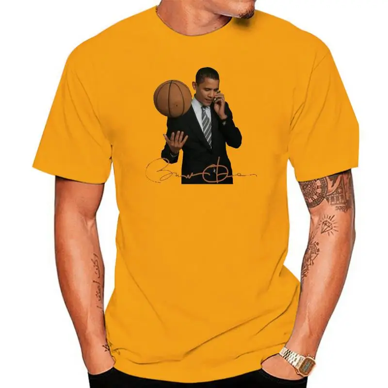 

President Barack Obama Playing Basketball And On The Phone Yes T-Shirt Breathable Tops Tee Shirt