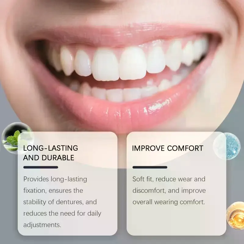 Фото Клей для дентальных имплантатов Oralhoe обеспечивает естественное и комфортное прилегание к зубным протезам, улучшая эстетику улыбки. №1