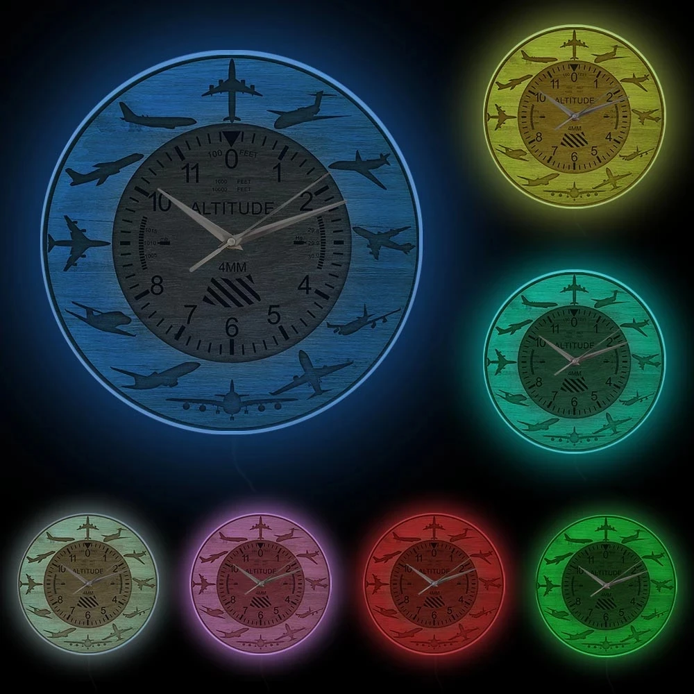 Настенные часы с принтом декоративные самолеты высотомером для украшения дома |