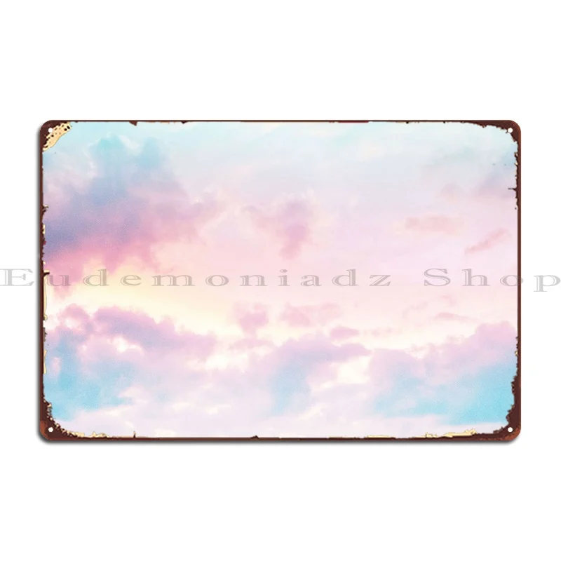

Unicorn Pastel Clouds 2 Metal Plaque Rusty Printing Garage Character Club Tin Sign Poster