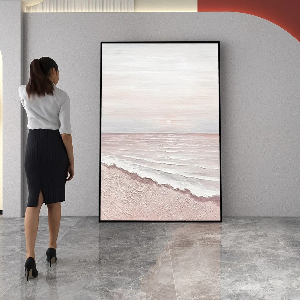 

Pure White Textured Abstract Oil Painting Mo Oil Painting Without Frame Handmade On Canvas Hanging For Living Dinner RoomArt