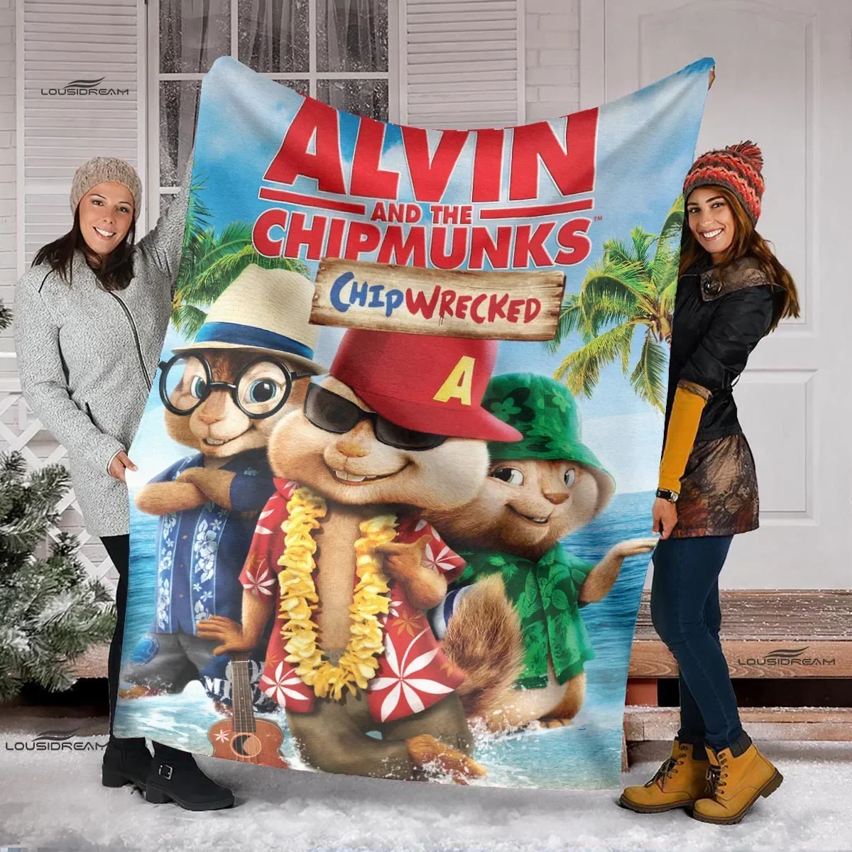 Мультяшное одеяло Alvin &amp The Chipmunks милые животные Фланелевое пушистое покрывало