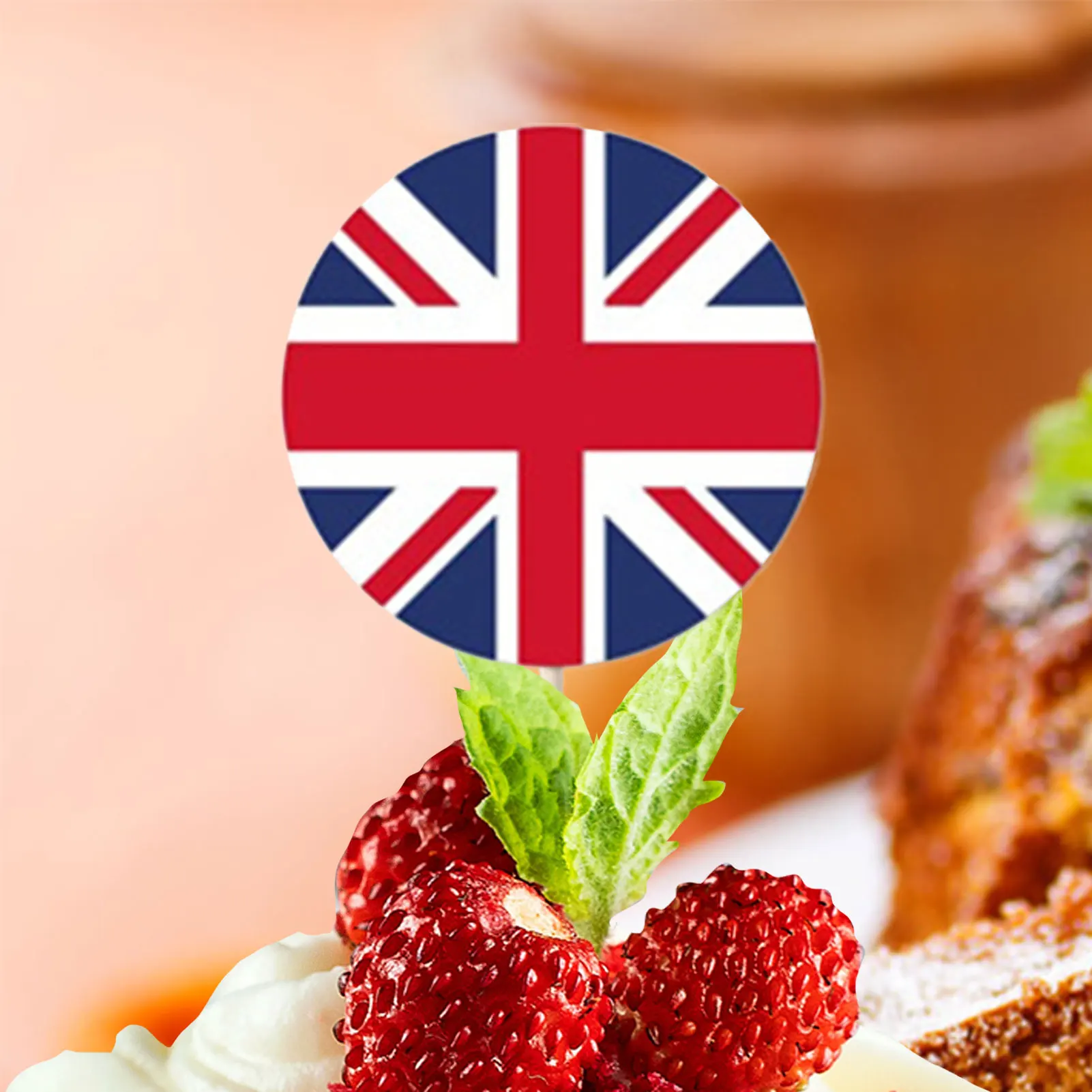 Украшения для торта Union Jack 10 шт. британский флаг силуэт королевы корона блестящие