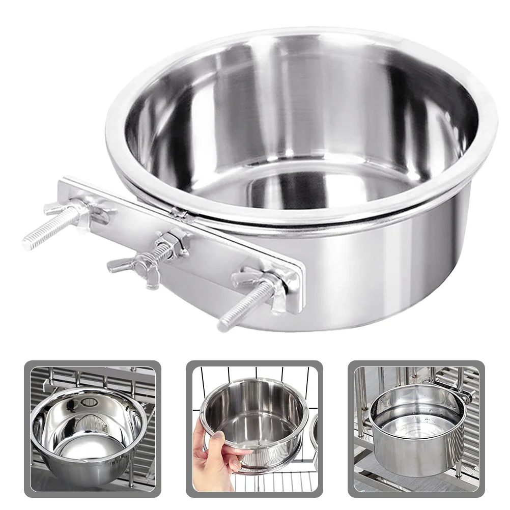 

2 Pcs Detachable Dog Food Bowl Pet Puppy Bowls Stainless Steel Household Kitten