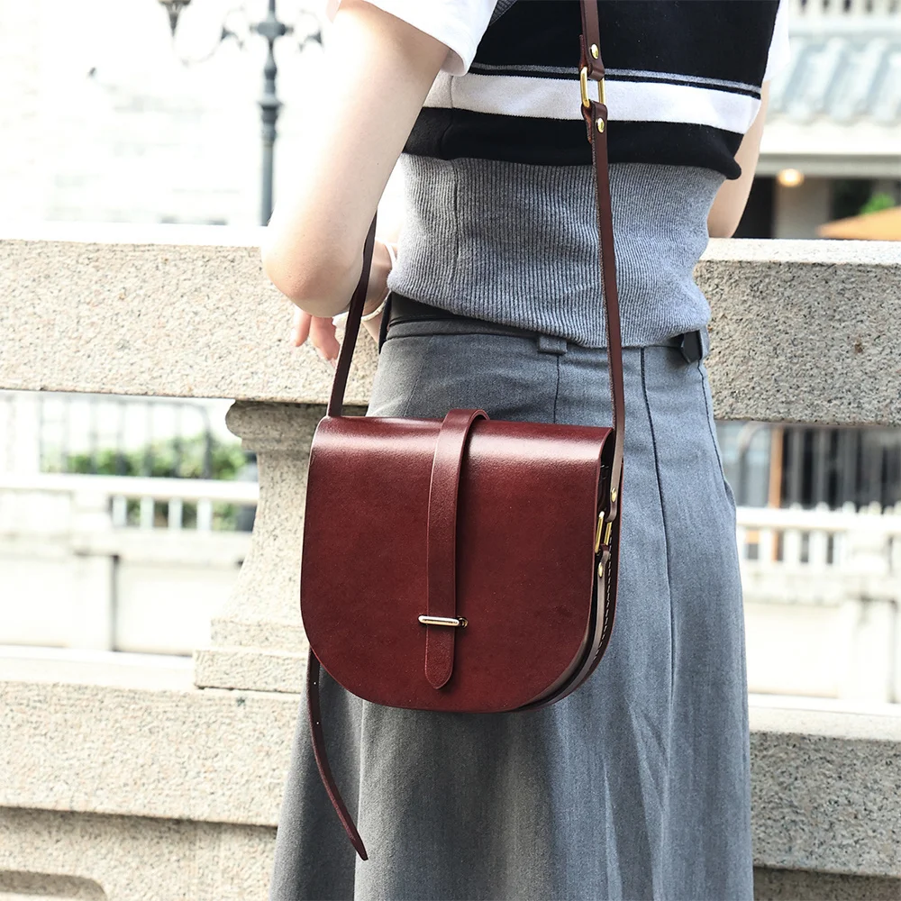 Женская сумка через плечо из натуральной кожи в стиле ретро