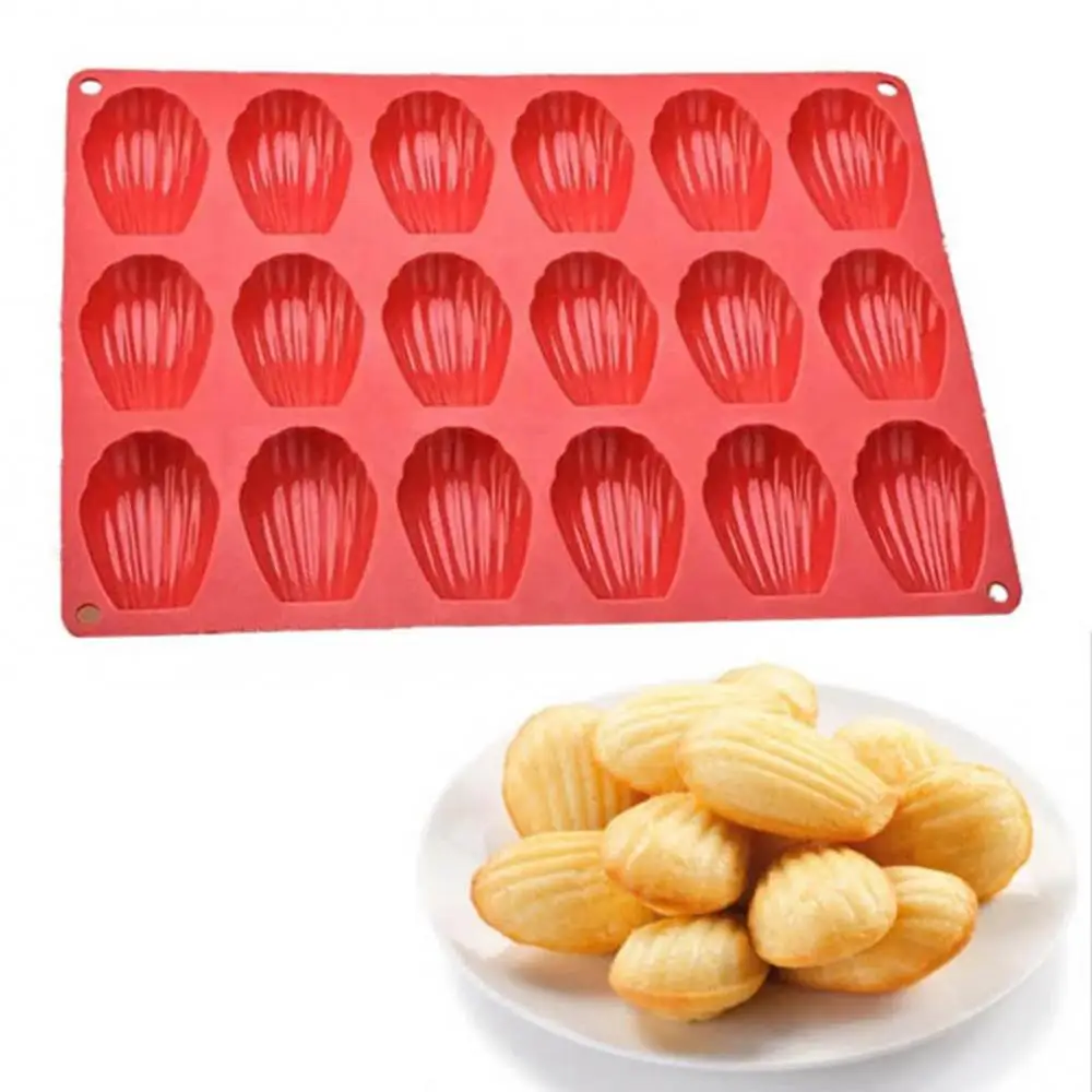 

18 Even DIY Madeleine Silicone Cake Mould Food Grade Cookie Mold DIY Shell Baking Pan Mould Bakeware Pan Kitchen Accessories