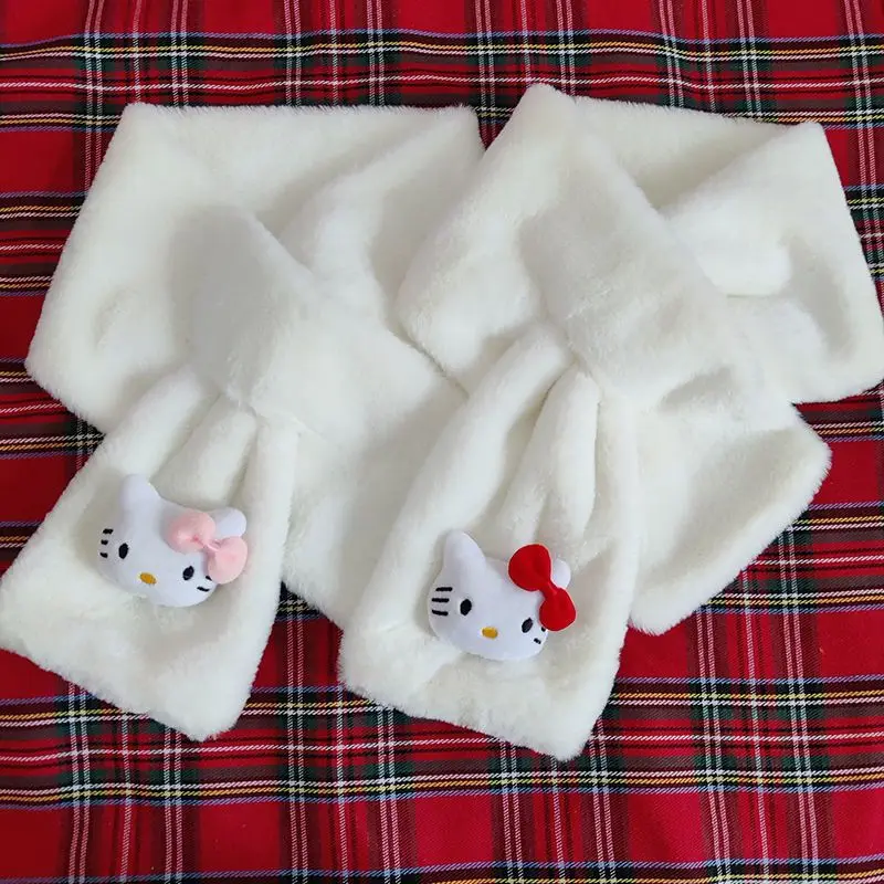 

Милый мультяшный Флисовый Шарф женский модный теплый студенческий японский теплый белый милый теплый рождественский подарок