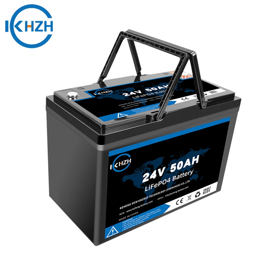 

Keheng Deep Cycle Rechargeable 24V 50Ah 100Ah Lifepo4 Lithium Ion Pack With BMS for Electric Boat Yacht RV Solar Battery