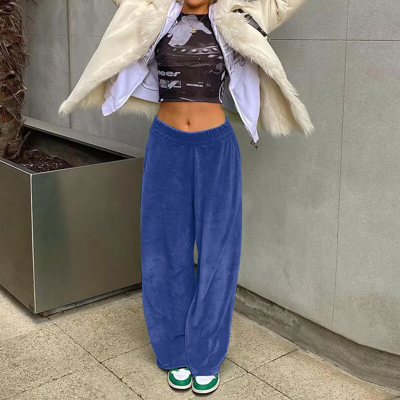 

2021 new Women's Harlan wide-leg pants autumn fashion street fashion people loose solid color casual pants women trousers