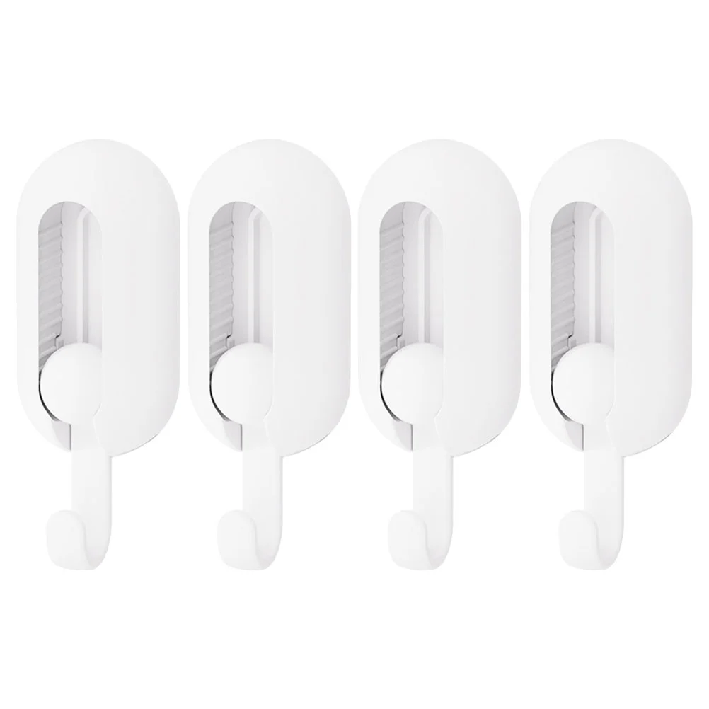 

4 Pcs Adhesive Decorative Wall Hooks Hanging Sticky Clothing Mounted Clothes Hanger Coat Cap Decorations