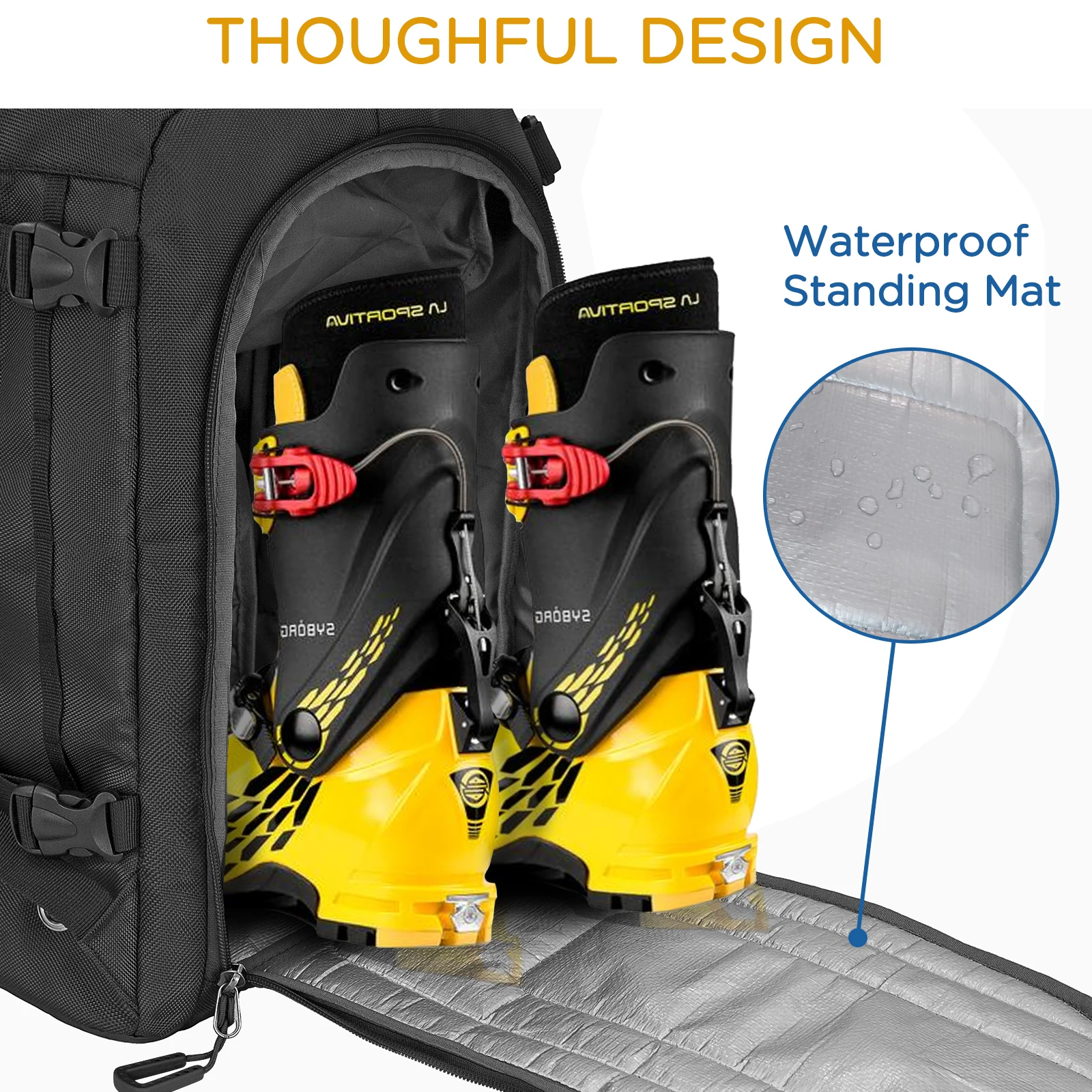 Сумка-рюкзак для лыжных ботинок WOLT — прочный дорожный рюкзак объемом 50 л лыжного