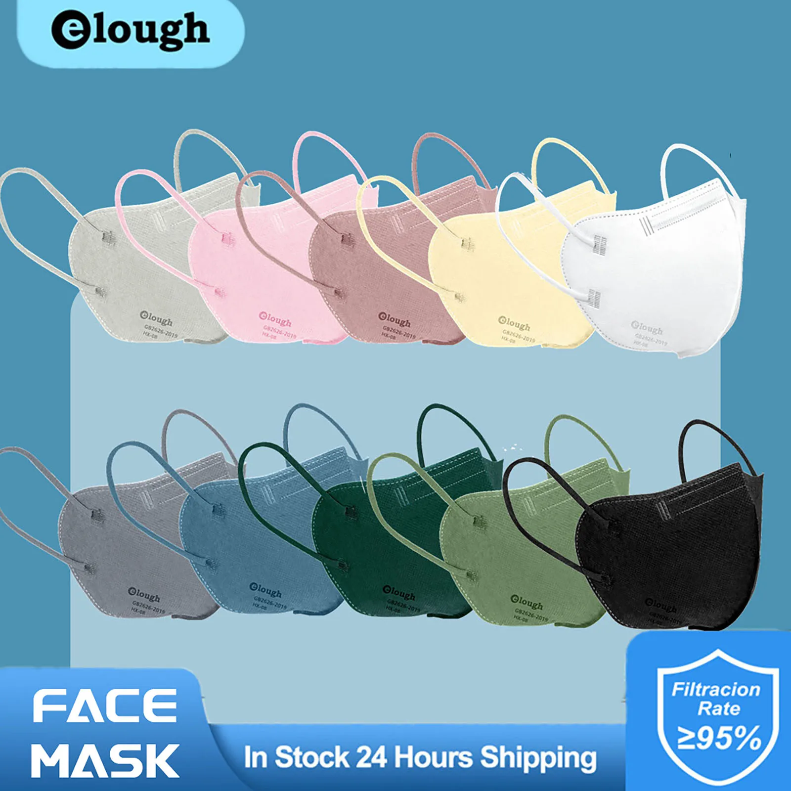

10PCS Adult 3D KN95 Face Mask CE homologada ffp2 colores mascarillas safety protective Respirator Filter Masks ffp2mask Masque