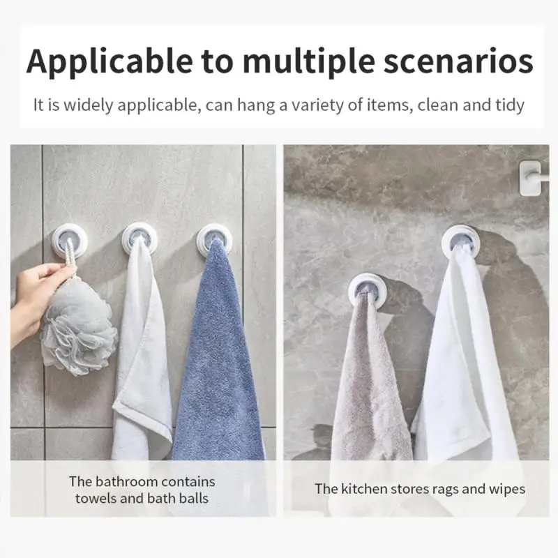 

Self Adhesive Bathroom Hooks Household Easy Installation Wall Mount Towel Holder Towel Hook Hook Kitchen Hook Round Shape