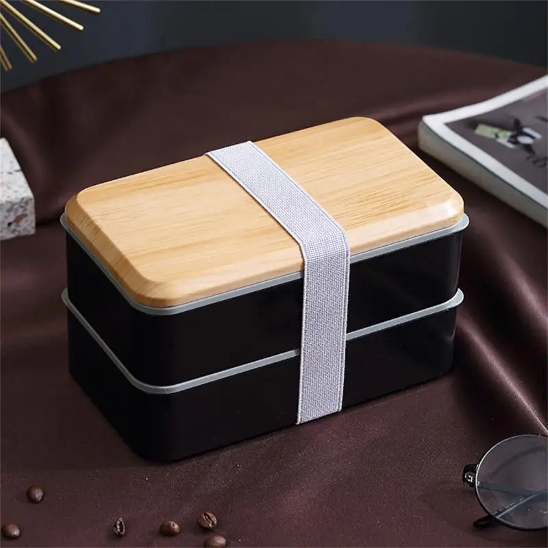 

Office Worker Student Portable Bento Box Wood Container Box Japanese-style Sealed Leak-proof Grain Lunch Box Kitchen Accessories
