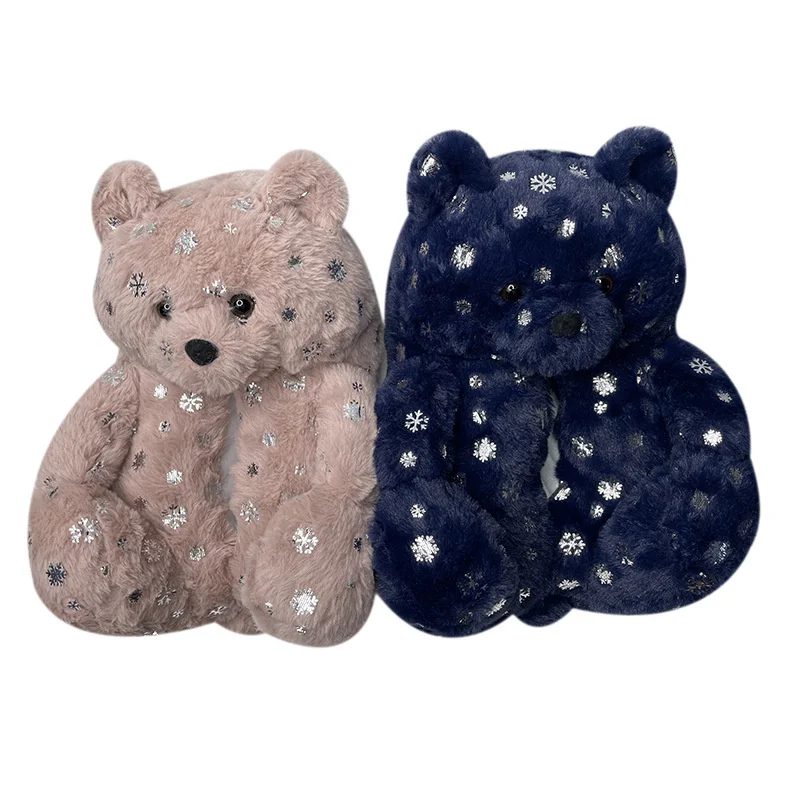 New Bear Slippers Bear Cotton Slippers Indoor Antiskid Home In Winter
