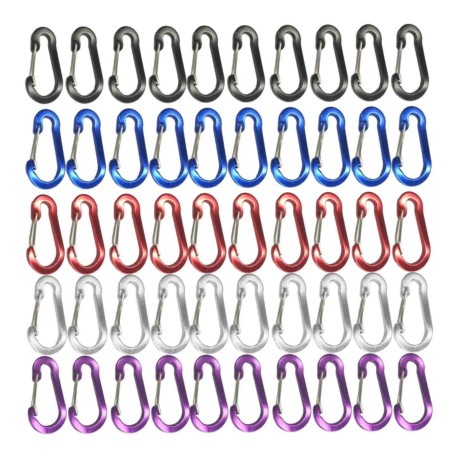 

10Pcs Aluminum Carabiner Clip Hook Keyring for Mountaineering Fishing