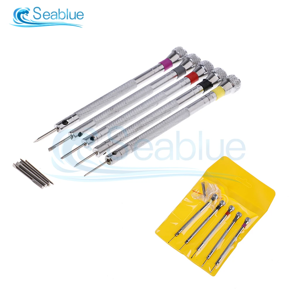 

5Pcs/set Clock Watch Tools Parts Mini Tone Screwdriver Set Link Pin Remover Screwdrivers for Watch Repair Tool Kit