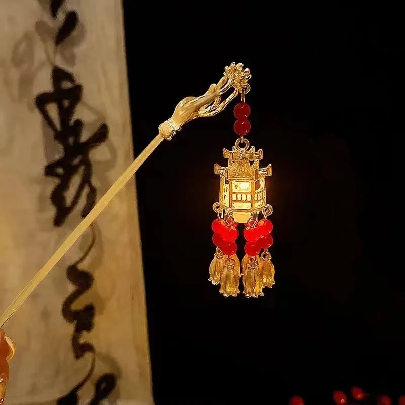 Китайский фонарь светодиодные палочки для волос светящиеся заколки девочек и