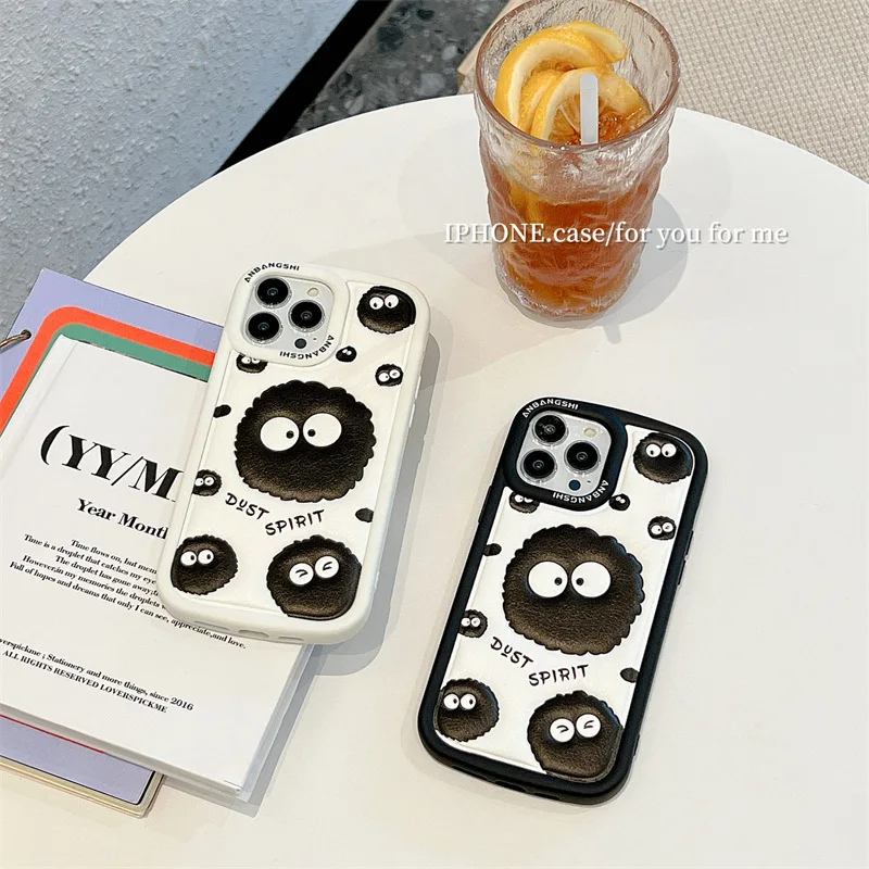 

Cute Cartoon Coal Balls with Big Eyes Phone Case Cover for IPhone 14 Plus 11 12 13 14 Pro Max Shockproof Case for IPhone 14 Case