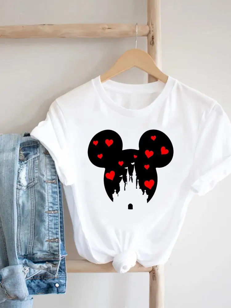 

Модная стильная одежда Disney в стиле 90-х, модные повседневные футболки с рисунком, женская футболка с рисунком Микки Мауса, Женская мультяшная...