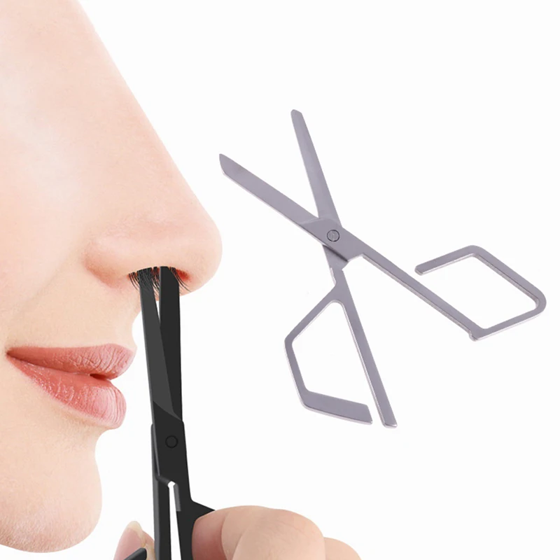 

1pc Stainless Steel Mini Portable Curved Mustache Nose Ear Hair Remover Scissor Trimmer Safety