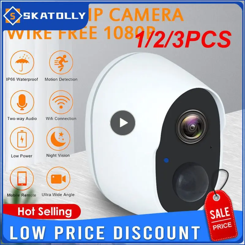 1/2/3PCS Outdoor Wifi CCTV Camera 1080P Low Power Rechargeable Battery Cam PIR Motion Detect Wireless Security IP Survilliance
