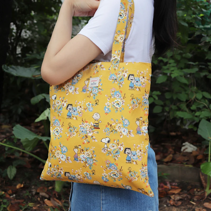 

Kawaii Snoopy Anime Cartoon Cath Kidston New Eco Bag Large Capacity Tote Shopping Bag Portable Women's Bag