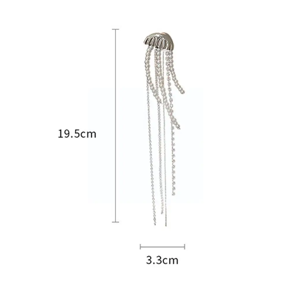 1 Piece Vintage Hyperbole Crystal Pearl Jellyfish Brooch For Women Vintage Baroque Long Tassels Collar Brooches Accessories O0G9 images - 6
