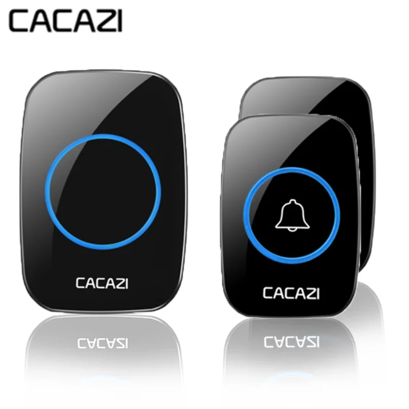 

CACAZI Wireless Waterproof Doorbell 300m Range US EU UK AU Plug Home Intelligent Door Bell Chime 1 2 Button 1 2 3 Receiver