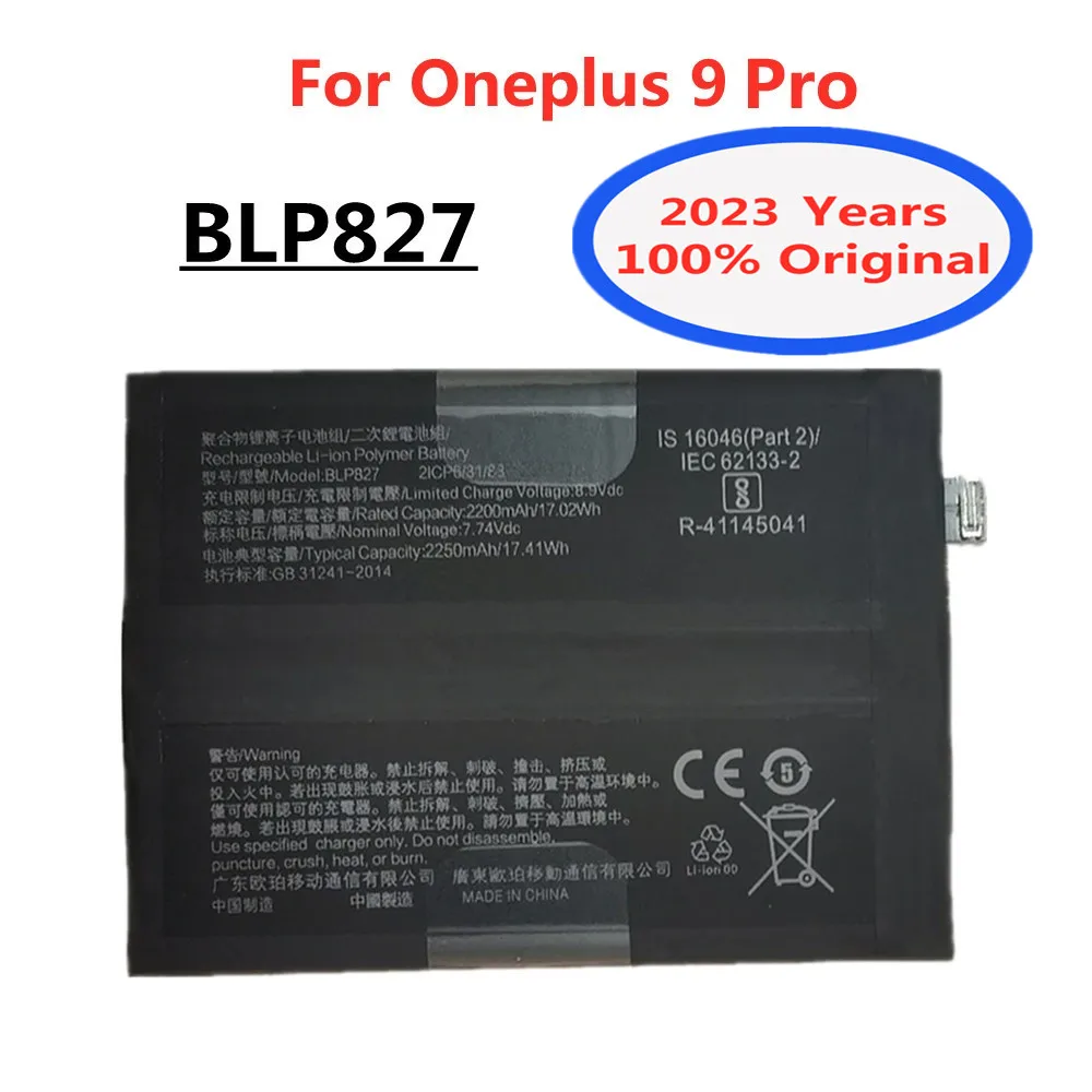 

Оригинальный сменный аккумулятор высокой емкости BLP827 2023 мАч для OnePlus 9Pro One Plus 9 Pro, аккумулятор для сотового телефона, новинка 4500