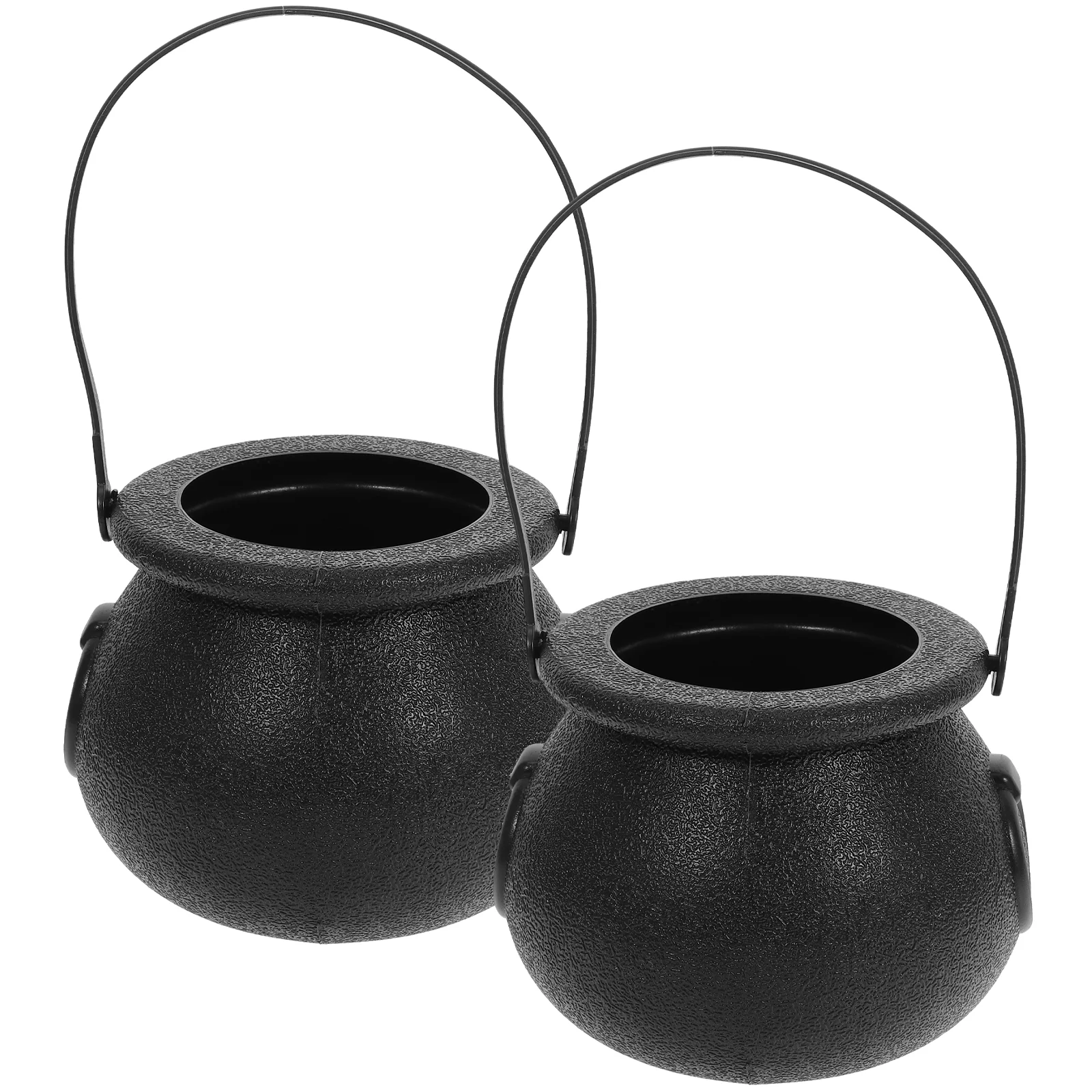 

2 Pcs The Black Cauldron Candy Bucket Halloween Jar Kettle Creative Witch Child