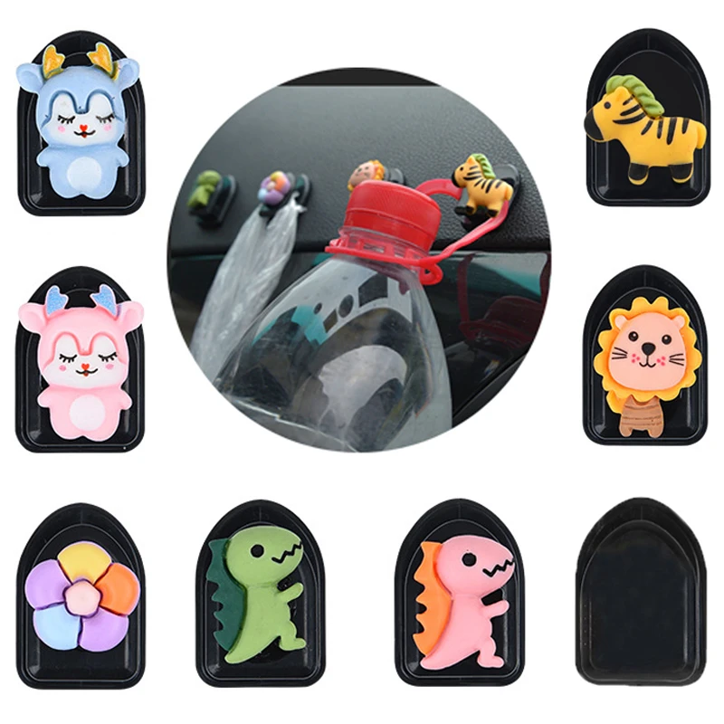 

Cute Cartoon Animal Mini Car Hooks Automobile Organizer Holder Dinosaur Deer Durable Hook Car Accessories Interior Decoration