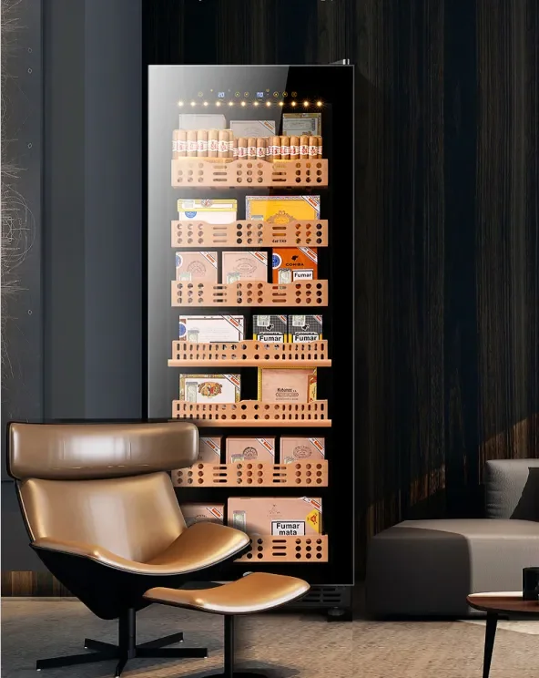 Электронный охладитель хьюмидор с компрессором 300 штук для сигар контролем