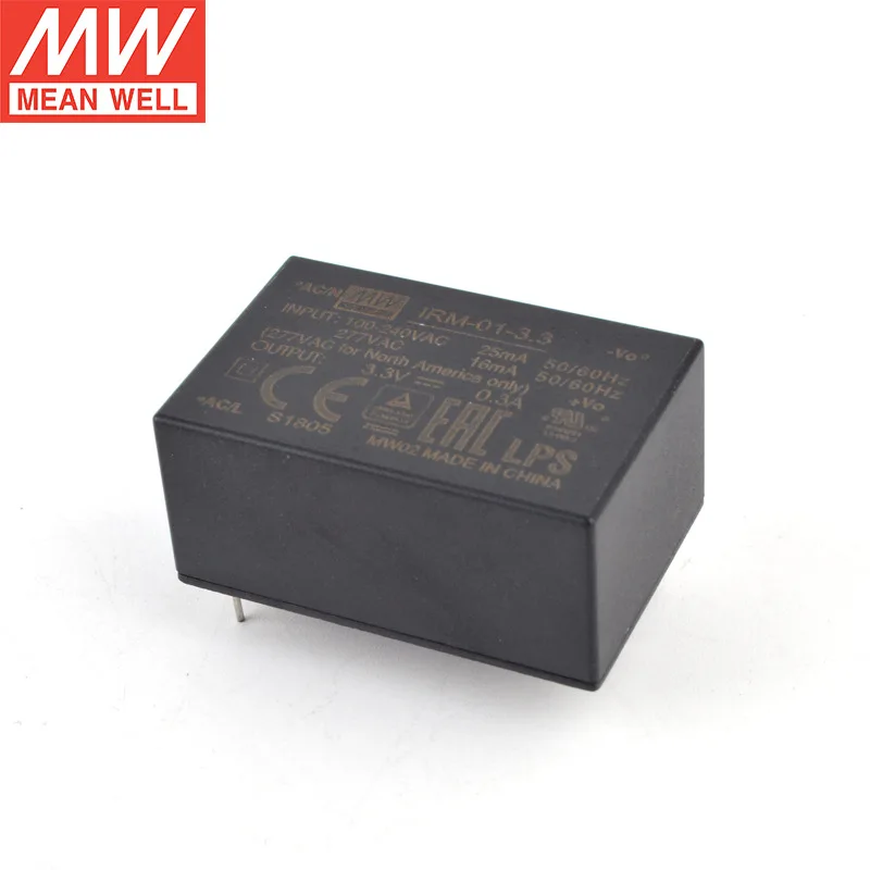 MEAN WELL PCB SMD Style IRM-01 1 Вт инкапсулированный модуль AC-DC Тип источника питания 3 В 5 9 12 15