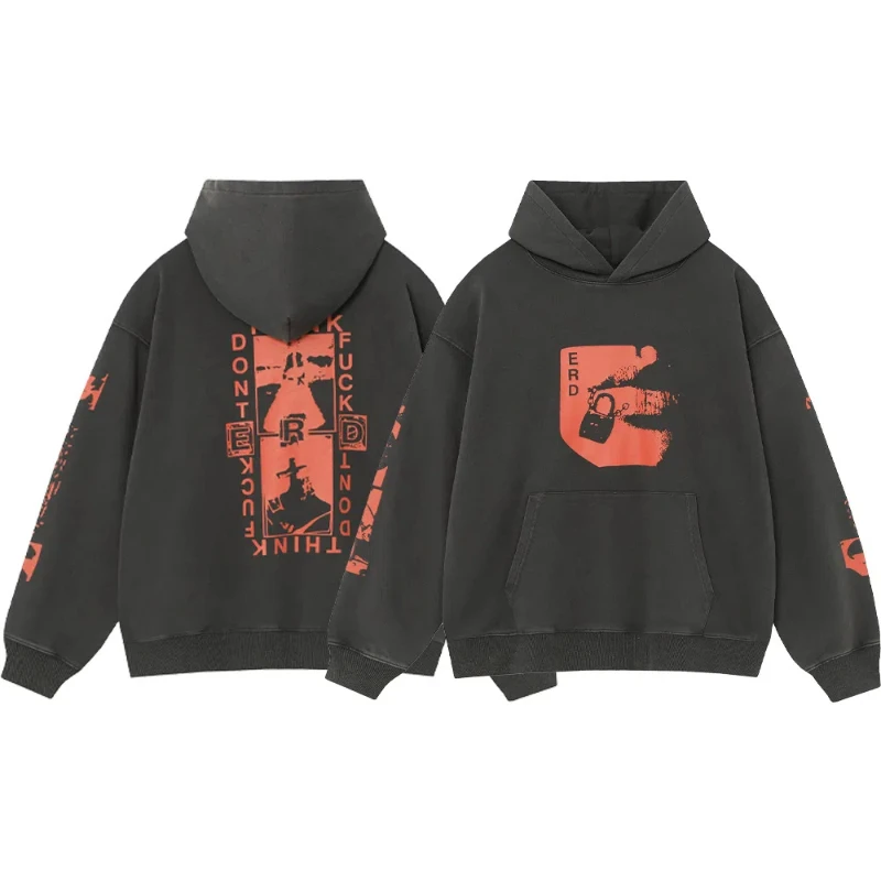 Модная повседневная толстовка с капюшоном для мужчин и женщин модель 2024aw Y2k