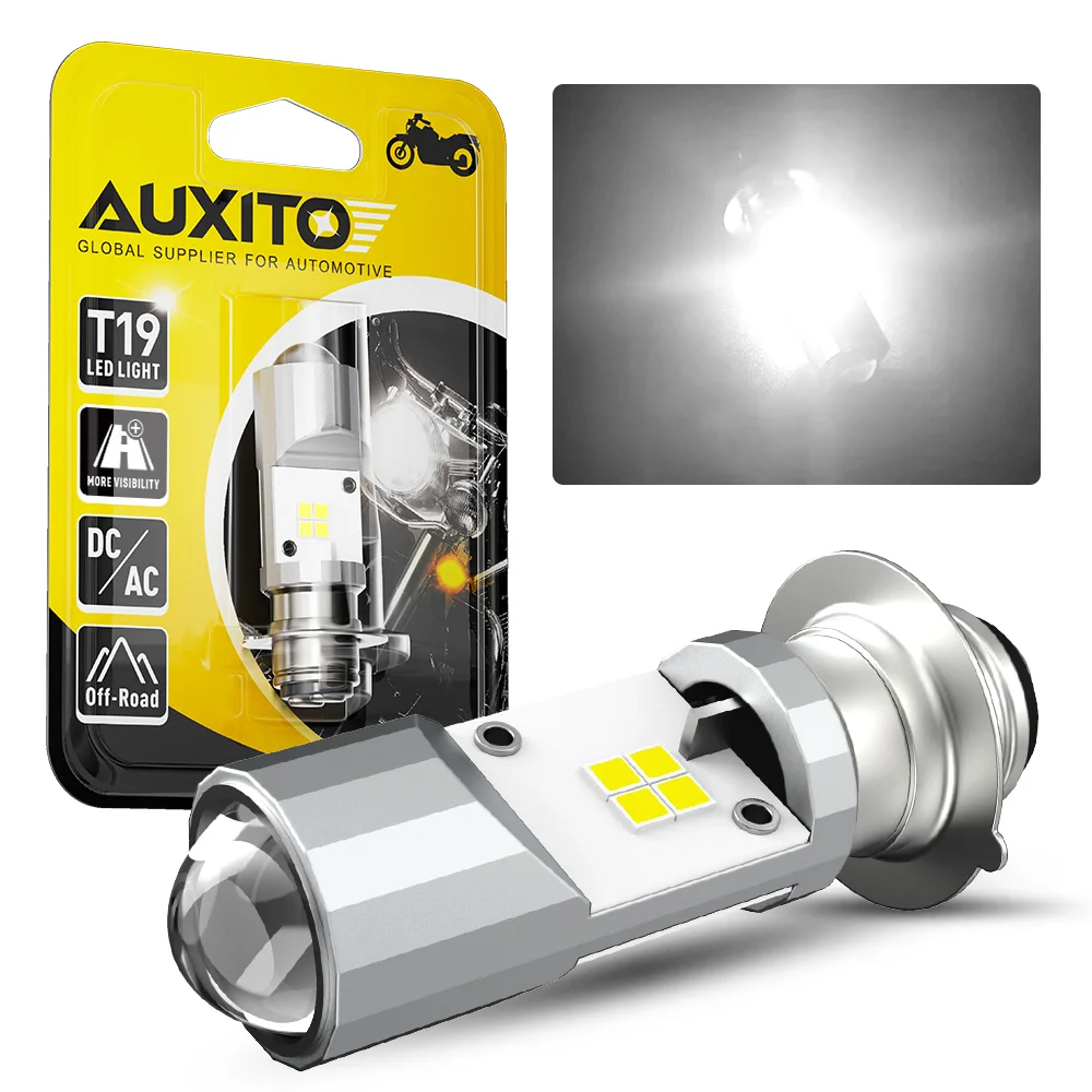 

Светодиодная Лампа AUXITO P15D T19 Для Фар Мотоцикла, 10 Вт, 12 В, 6500K Белый Свет И 3200K Желтый Свет, Одиночная
