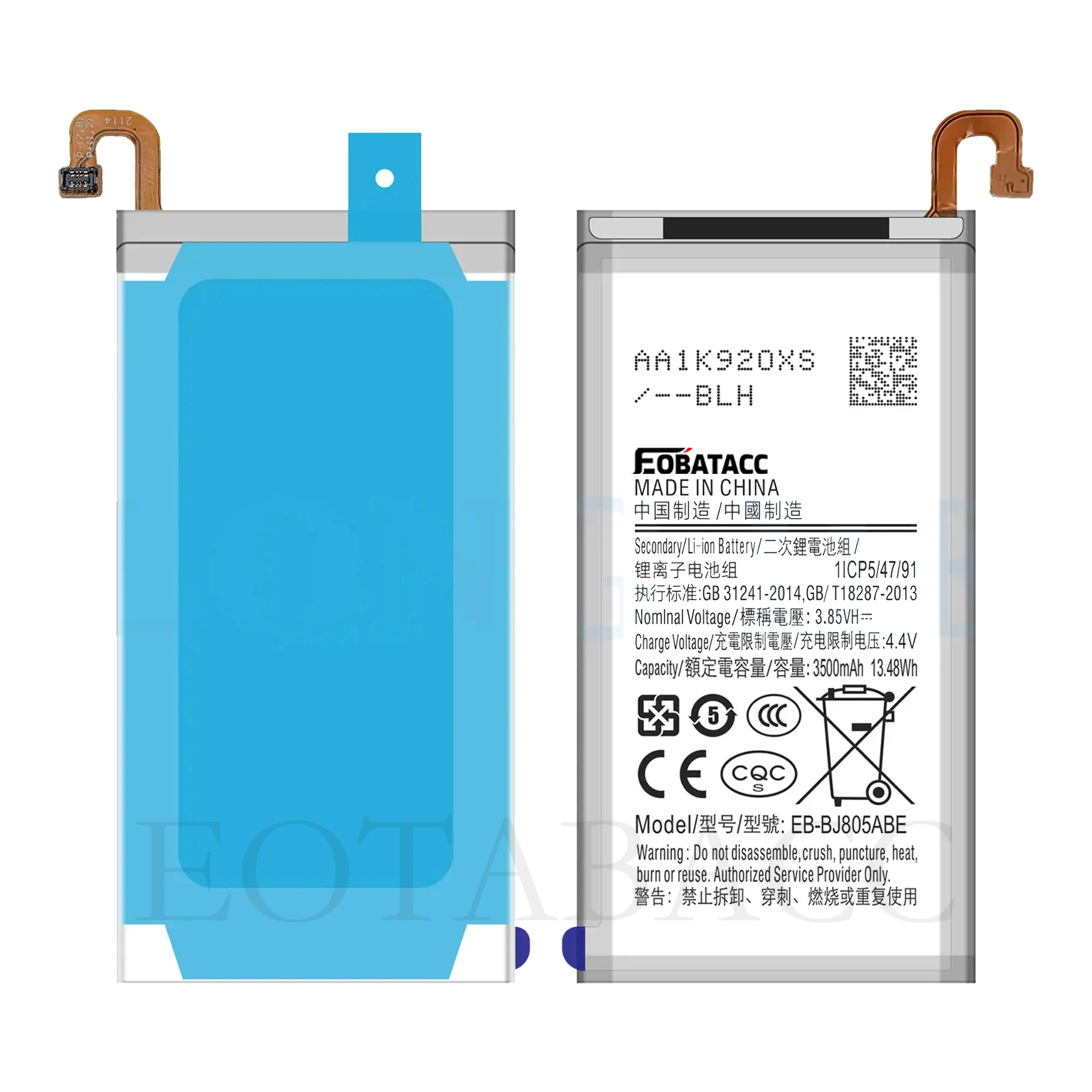 EOBATACC Новый аккумулятор EB-BJ805ABE 3500 мАч для Samsung Galaxy A6 Plus + SM-A605F A605G A6050 A605K A605FN A605GN A6058