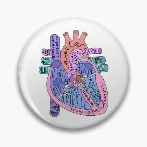 

Anatomical Heart Customizable Soft Button Pin Jewelry Fashion Women Hat Metal Cute Creative Gift Cartoon Brooch Funny Collar