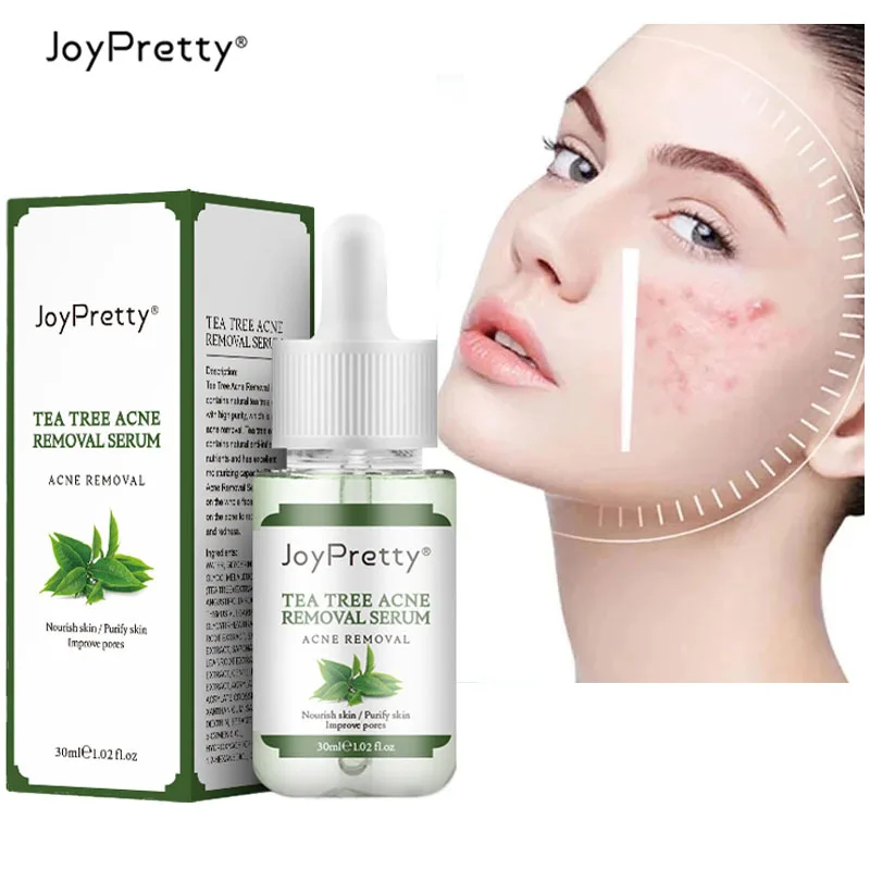 JoyPretty Herbal Hyaluronic Acid Essence Tea Tree Oil Facial Serum Treatment Acne Whitening Cosmetics Skin Care 30ml