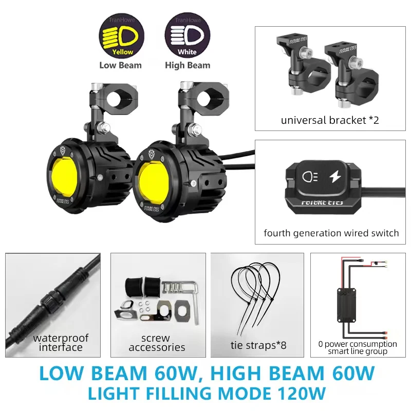 

Точечный светильник для мотоцикла Future Eyes F20P, модифицированный желтый и дальний свет, для скутера, мощения, Tangent лампа