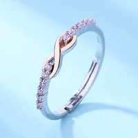 kose 2022 s925 sterling silver fashion ring womens small fresh 8 character pink diamond zircon personality simple ladies ring