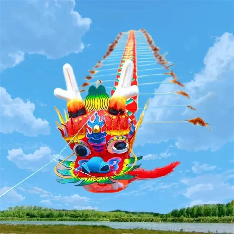 Бесплатная доставка 50 м китайский воздушный змей-дракон с летающей ручкой
