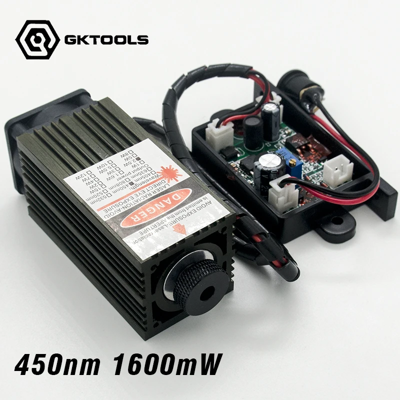 450 nm, 1600 mW 12V High Power Laser Module have TTL,Adjustable Focus Blue Laser module. DIY Laser engraver   accessories.