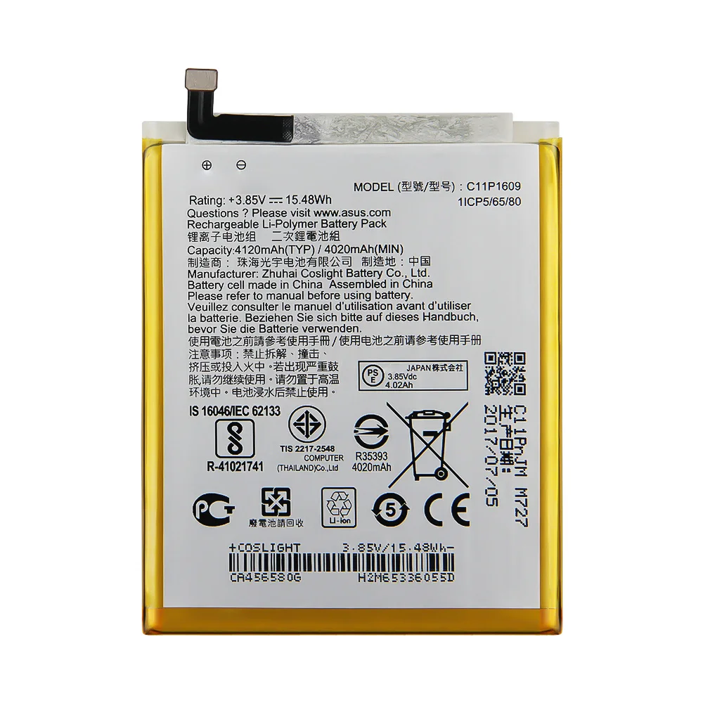 Original Rechargeable Phone Battery C11P1609 For ASUS Zenfone 3 max 5 &quot ZC553KL X00DDA 4 2&quot ZC520KL 4120mAh on.Оригинальная аккумуляторная батарея для смартфона C11P1609 для ASUS Zenfone 3 Max 5 ZC553KL X00DDA 4 2 ZC520KL 4120mAh.