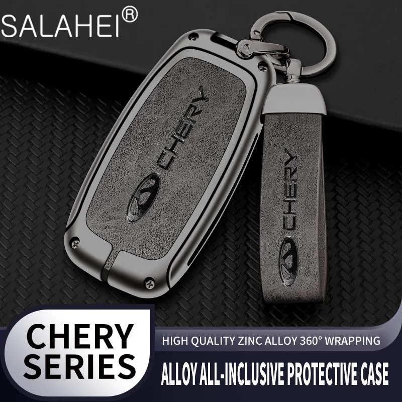 

Zinc Alloy Leather Car Smart Remote Key Case Cover Shell Fob Holder For Chery Tiggo 8 Pro Tiggo 8plus New 5 plus 7pro Accessries