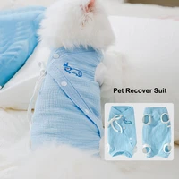 dog cat recovery suit abdominal wound surgical clothes post operative vest pet after surgery wear substitute e collar cone
