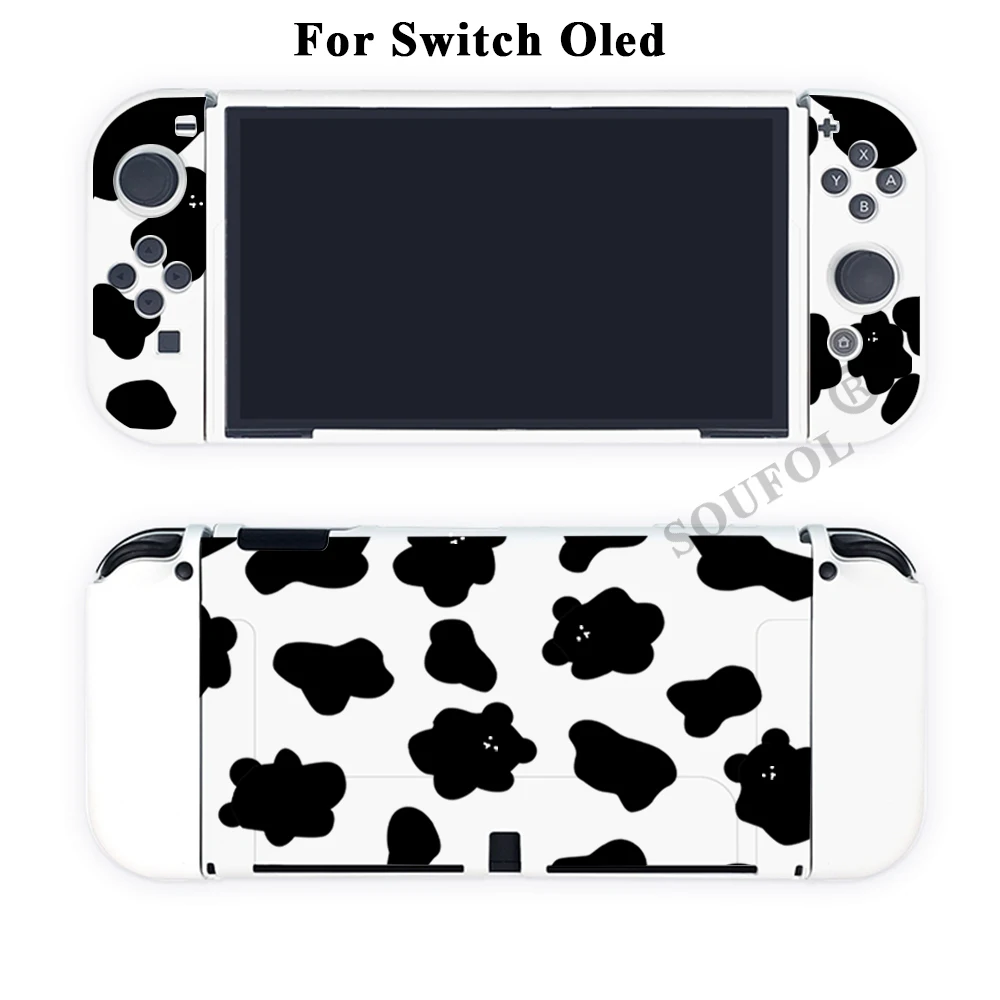 

Dropshipping For Nintendo Switch OLED Case Soft Cute Cow Anmie Full Cover Protective Nintendoswitch Game Accessories Kawaii