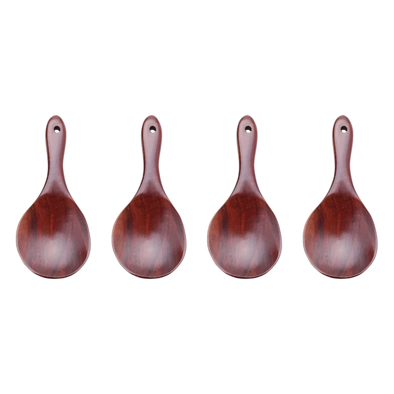 

Hot SV-4X Teak Wood Spoon Natural Solid Wood Rice Spoon Wooden Rice Paddle Big Potato Serving Spoon Wooden Kitchen Utensils
